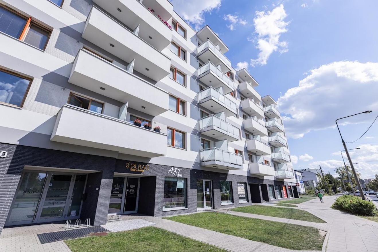 Fajny Apartament Z Parkingiem, Obok Metra. Warschau Buitenkant foto